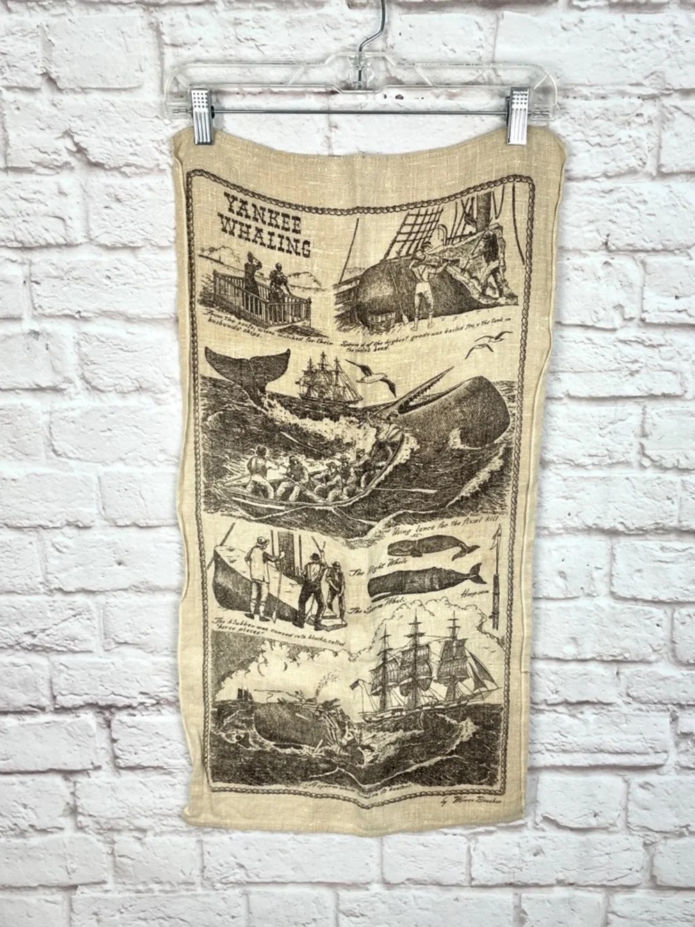 Yankee Whaling‎ Vintage Linen Towel by Warren Boucher